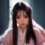 设计师云朵的用户头像，女性，创意风格，手持画笔